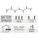 LED-verlichting 80 LED - warm wit - op batterij - 8 Lichtfuncties - Dual-Timer