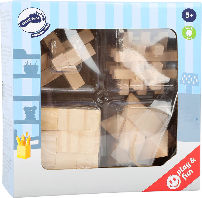 Small Foot - Houten Breinpuzzels, Set van 4