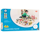 Bigjigs Houten Treinset Transport, 124dlg.