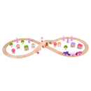 Bigjigs Houten Treinset - Roze, 40dlg.
