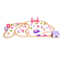 Bigjigs Houten Treinset Stad - Roze