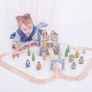 Houten Treinset Middeleeuws, 46dlg.