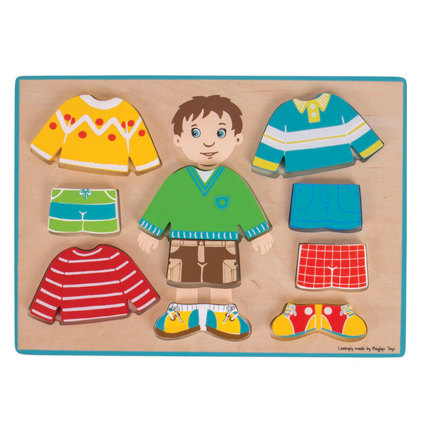 Houten Aankleedpuzzel Jongen, 10st.