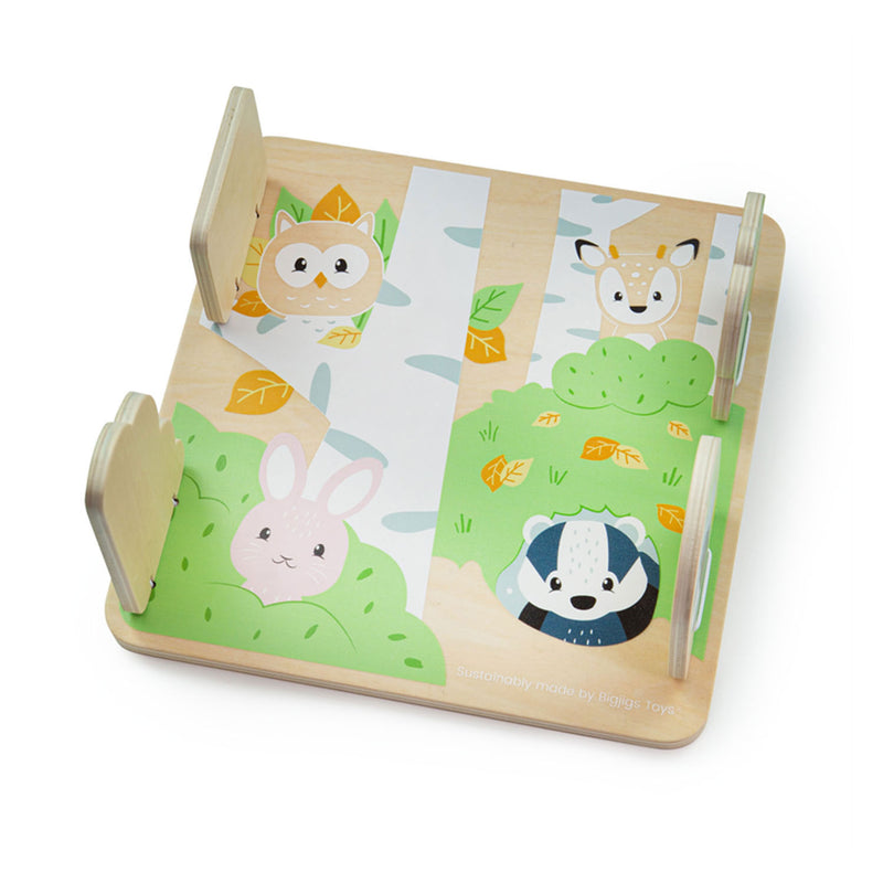 Bigjigs Woodland Houten Verstop en Zoek  Puzzel