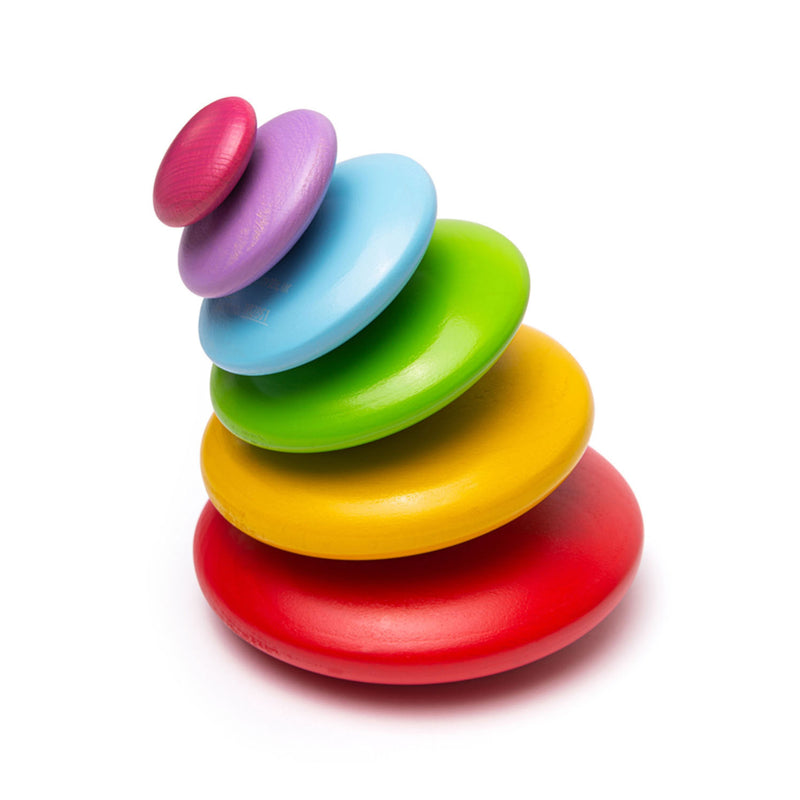 Bigjigs Houten Kiezelstenen Balansspel Regenboog