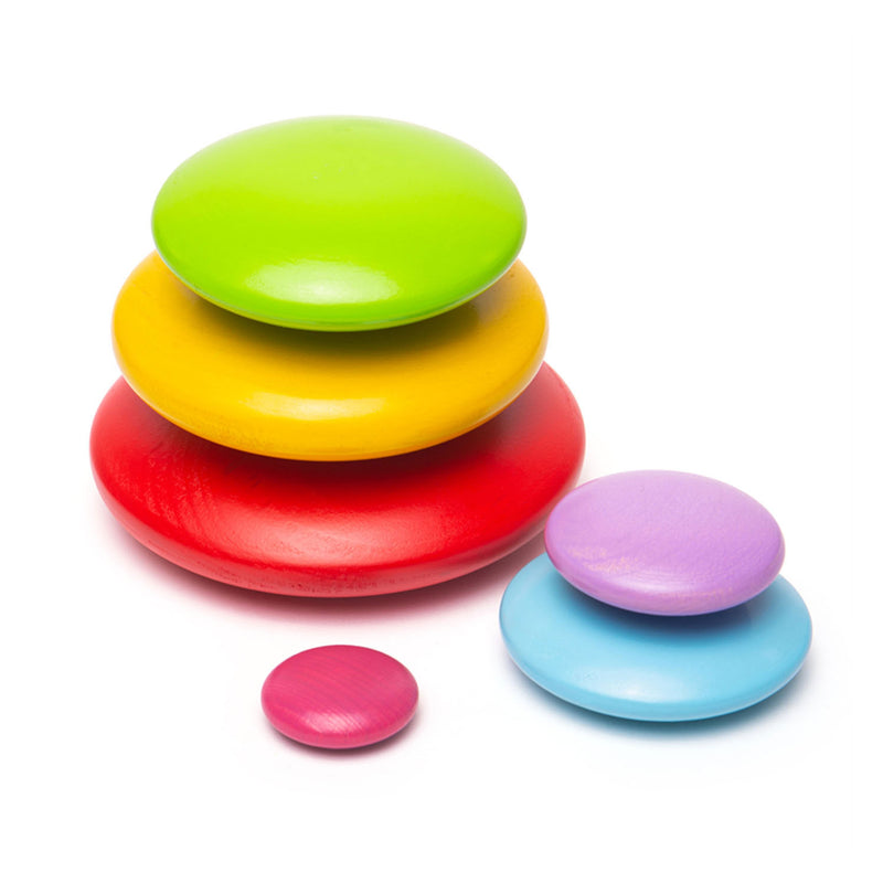 Bigjigs Houten Kiezelstenen Balansspel Regenboog