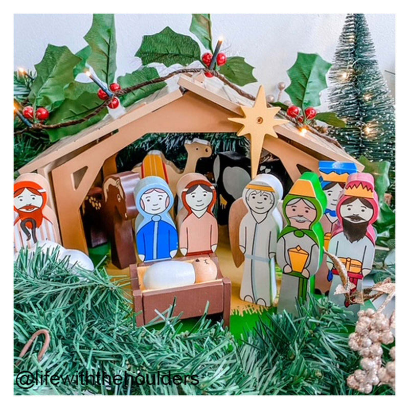 Houten Kerststal