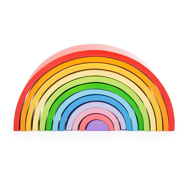 Bigjigs Groot Houten Regenboog Stapelspel, 12dlg.