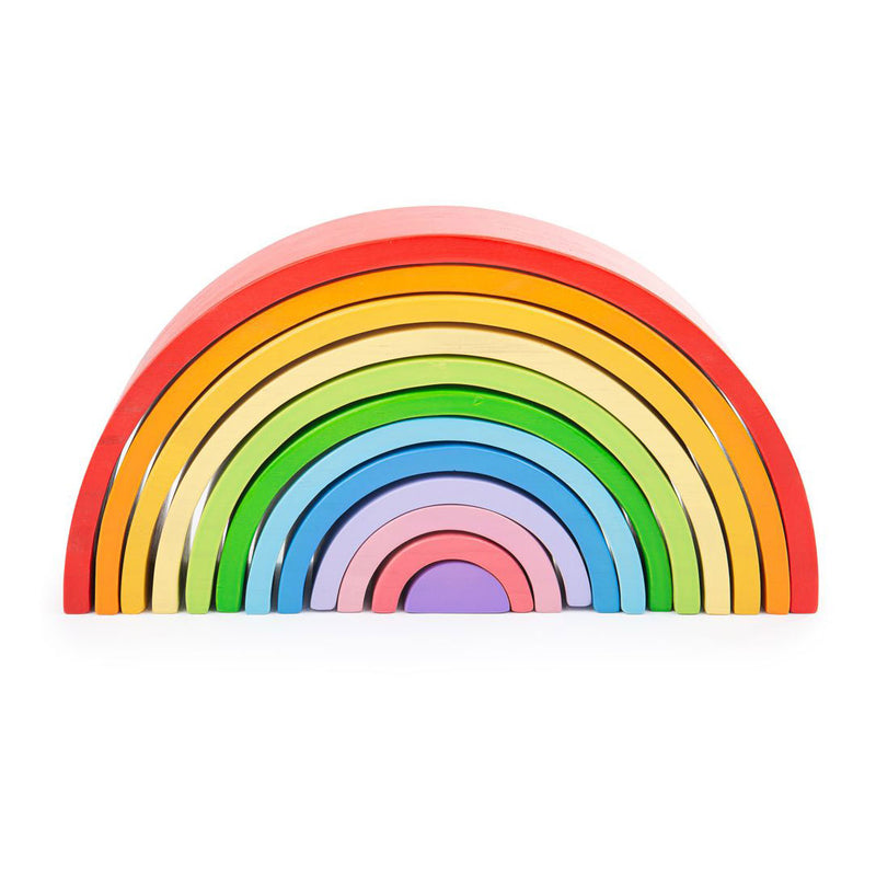 Bigjigs Groot Houten Regenboog Stapelspel, 12dlg.
