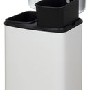 Duett Afvalscheidings Pedaalemmer met 2 vakken - 12 liter + 12 liter - metaal - wit