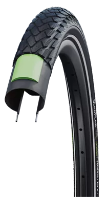 Buitenband Schwalbe Green Marathon GreenGuard 28 x 1.50"/ 40-622 - zwart met reflectie