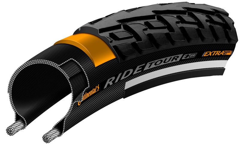 Buitenband Continental Ride Tour 27 x 1 ¼"  / 32-630 - zwart met reflectie