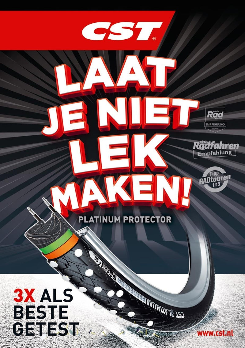 Buitenband CST Platinum Protector 28 x 1.75" / 47-622 mm - zwart met reflectie