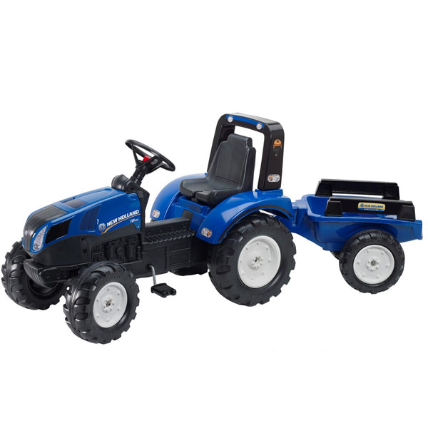 Falk New Holland Traptractor + Aanhanger Blauw/Zwart