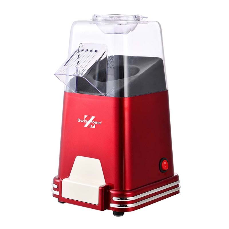 SwissHome Popcornmachine - Hetelucht Popcornmaker - 100W - zonder olie of boter