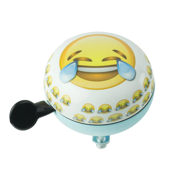 Fietsbel Ding-Dong Widek Emoticon Tears Eyes ø80mm - wit/lichtblauw/geel (op kaart)