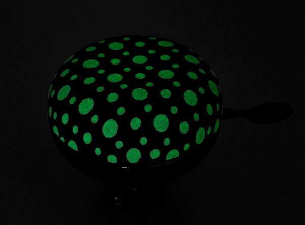 Fietsbel Ding-Dong M-Wave ø80mm - black with white fluorescent dots