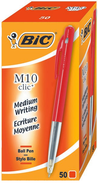 Bic M10 balpen rood 50 stuks