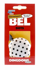 Fietsbel Ding-Dong NietVerkeerd Dots ø60 mm - wit met zwarte stippen