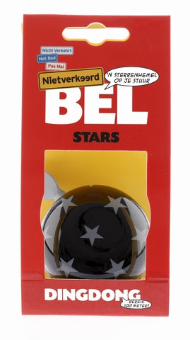 Fietsbel Ding-Dong NietVerkeerd Stars ø60mm - zwart/witte strepen