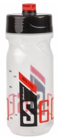 Bidon met schroefdop Polisport S600 - 600 ml - transparant/zwart/rood
