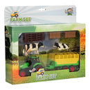 Kids Globe Traktor met aanhanger en acc. 2ass. 25cm