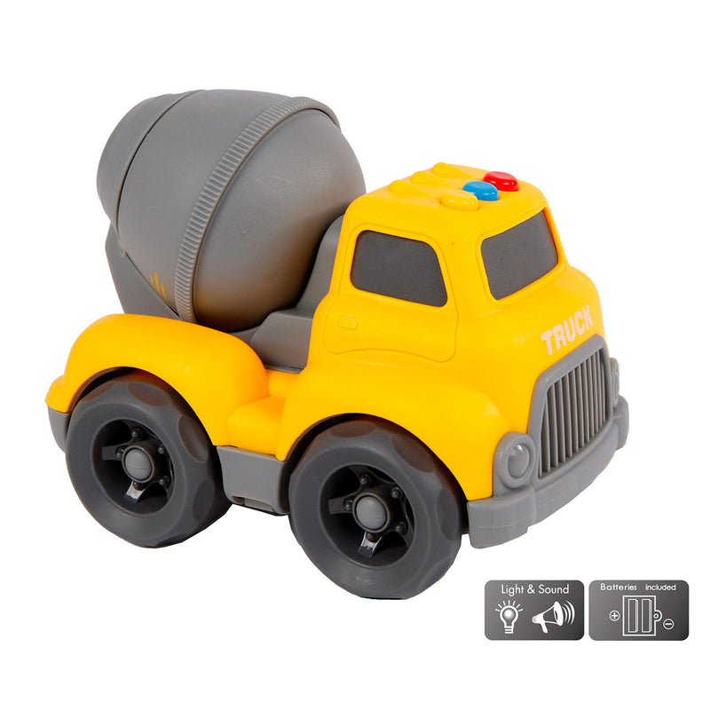 cementwagen Road Truck jongens 16 cm geel/grijs