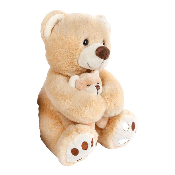 Take Me Home Knuffel Beer met Baby Pluche - Bruin, 25cm