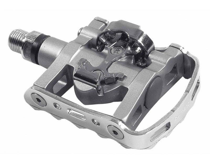Pedaalset SPD Shimano M324 met plaatje SM-SH56 enkelzijdige binding - zilver