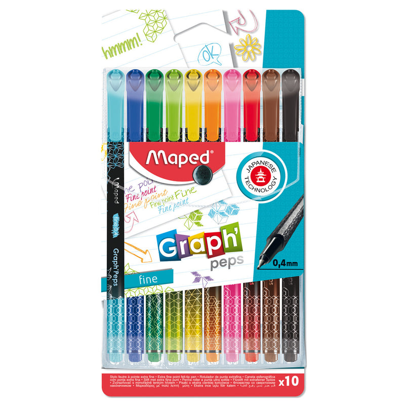 Maped Graph&rsquo;Peps Fijnlijners 10 Kleuren 0.4 mm