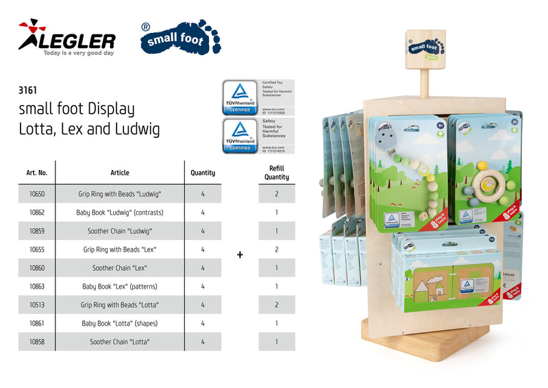kleine voet Display Lotta, Lex en Ludwig