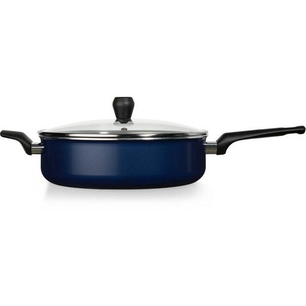 Tefal Starters Hapjespan 28 cm + Glazen Deksel Blauw/Zwart