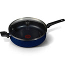 Tefal Starters Hapjespan 28 cm + Glazen Deksel Blauw/Zwart