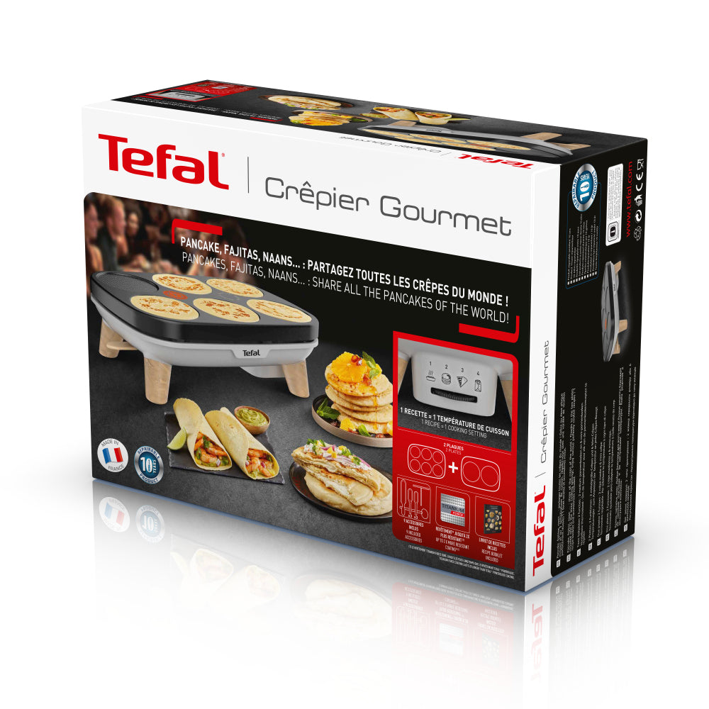 Tefal Elektrische Cr&ecirc;pe Zwart/Grijs/Hout