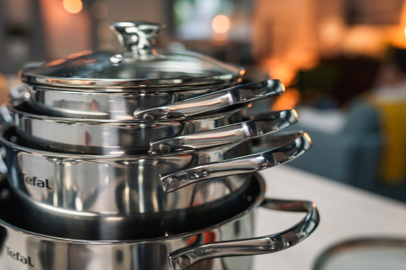 Tefal Cook &amp; Eat 5-delige Kookset Steelpan 16 cm en Kookpannen 18/20/24 cm en Soeppan 22cm