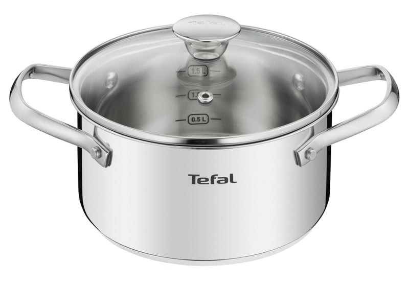 Tefal Cook &amp; Eat 5-delige Kookset Steelpan 16 cm en Kookpannen 18/20/24 cm en Soeppan 22cm