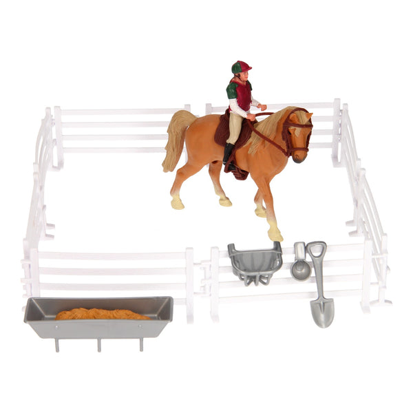 Kids Globe Speelset Paard, Ruiter met Accessoires, 1:24