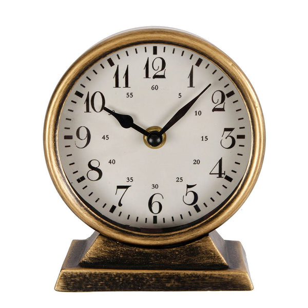 Metalen Klok Caroline 13x6.5x15 cm Goud