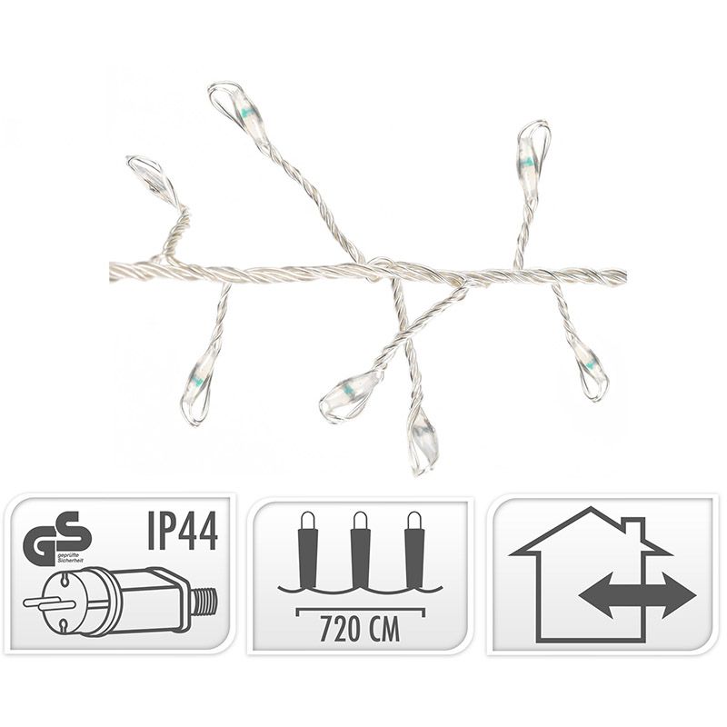 Zilverdraad - cluster - 720LED - warm wit