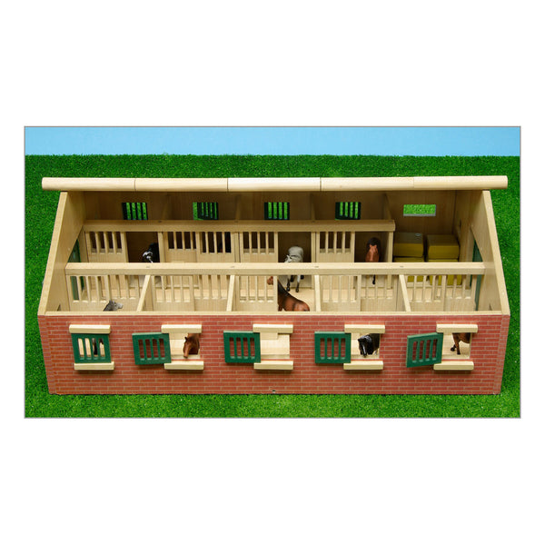 Kids Globe Paardenstal Hout Met 9 Paardenboxen 1:32