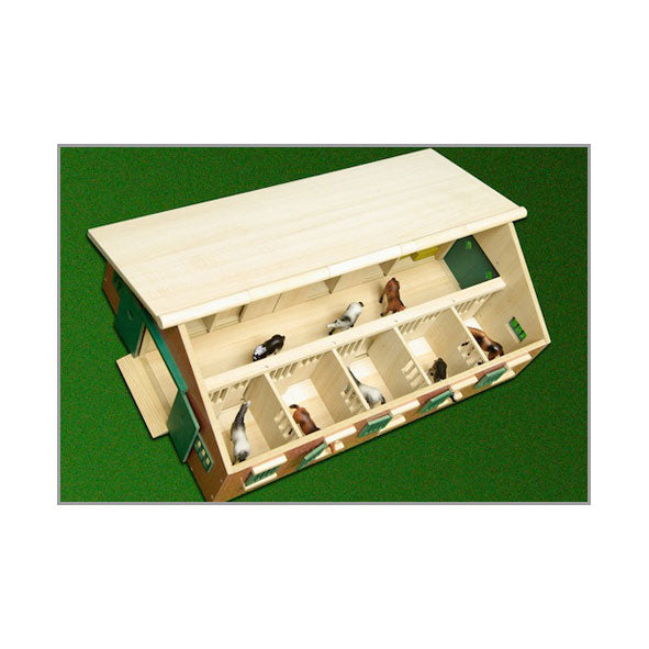Kids Globe Paardenstal Hout Met 9 Paardenboxen 1:32