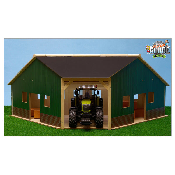 Kids Globe Loods Hoek Hout Voor 2 Tractoren 1:16