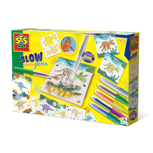 SES Blow Airbrush Pens - Dino's Magisch Kleurveranderen