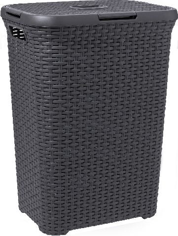 Curver Style Rieten-Look Wasmand 60L Antraciet
