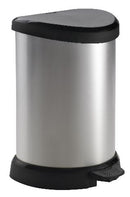 Curver Decobin Pedaalemmer Ovaal 20L Zilver/Zwart