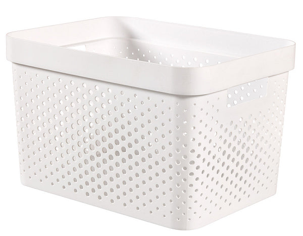 Curver infinity box dots 17L wit - 100% recycled