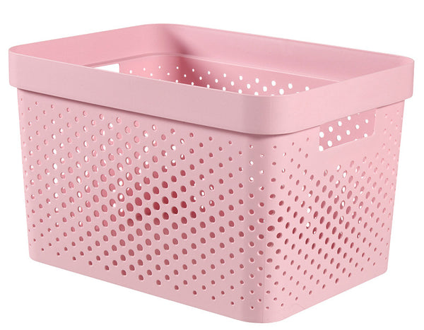 Curver infinity box dots 17L chalk pink - 100% recycled