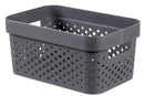 Curver infinity box dots 4,5L donker grijs - 100% recycled