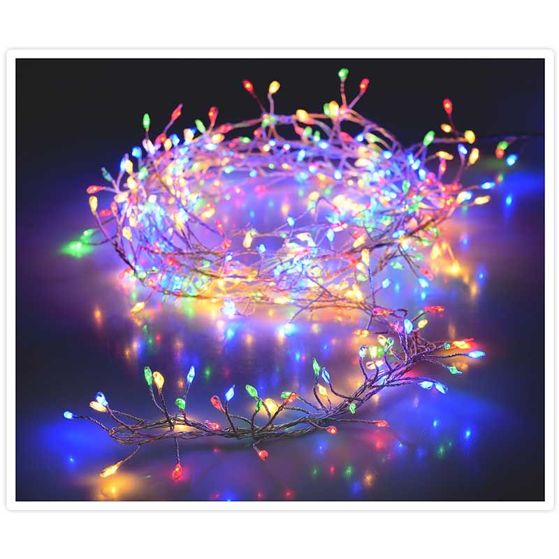 Zilverdraad - cluster - 720LED - multicolor