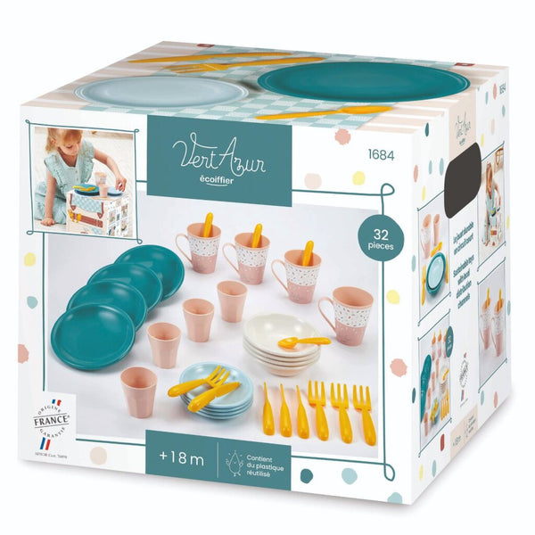 Ecoiffier Picknick Speelset met Kartonnen Picknickmand, 32dlg.